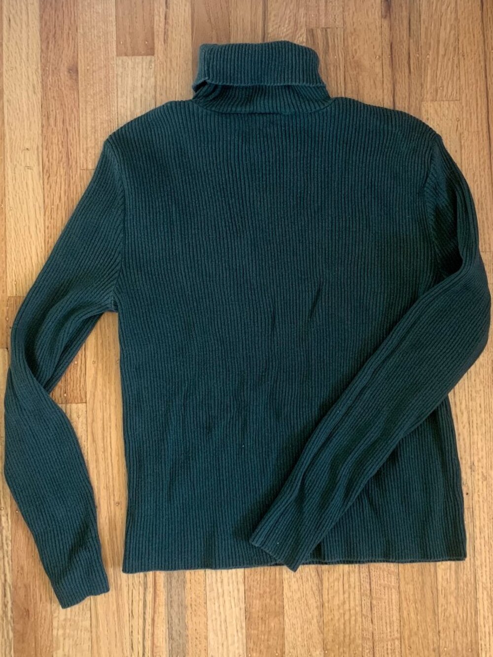 Green Cotton Turtleneck - L